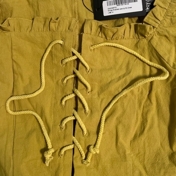 Nasty Gal Lime Yellow Corset Front Mini Dress - NWT (US 10) - Picture 4 of 7